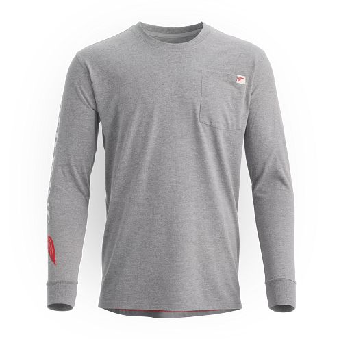 Go to Long Sleeve Pocket T-Shirt with Sleeve Print Men's Long Sleeve T-Shirt in Heather Gray